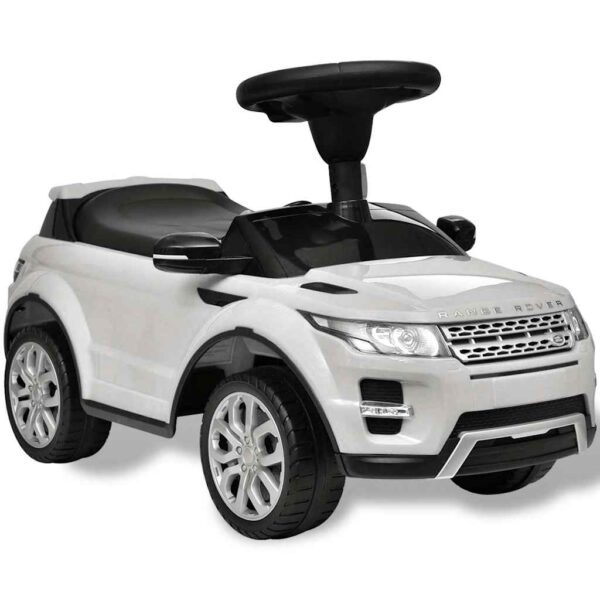 Macchina A Spinta Per Bambini Land Rover 348 Bianca Con Musica