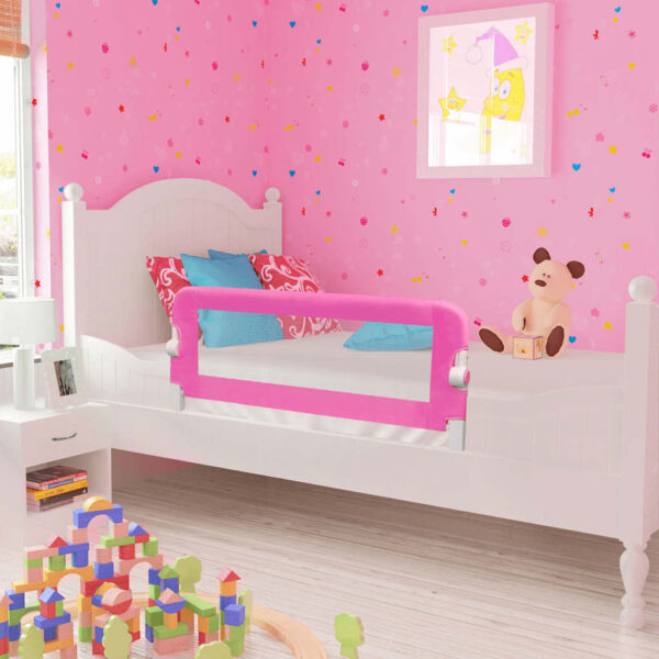 Barriera Di Sicurezza Per Letto Bambino 102 X 42 Cm Rosa