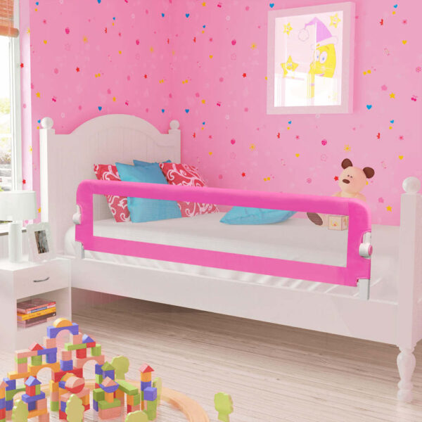 Barriera Di Sicurezza Per Letto Bambino 150 X 42 Cm Rosa