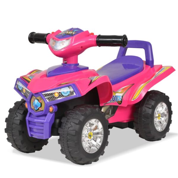 Cavalcabile Atv Per Bambini Rosa E Viola Con Suoni E Luci