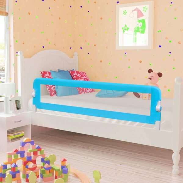 Sponde Letto Di Sicurezza Per Bambini Blu 120x42cm Poliestere