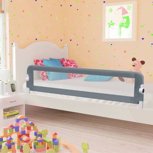 Sponde Letto Di Sicurezza Bambini Grigio 180x42cm Poliestere