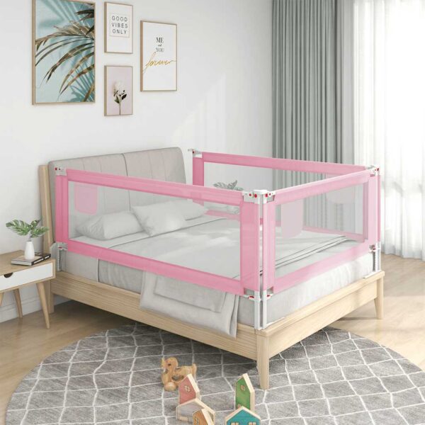 Sponda Letto Di Sicurezza Per Bambini Rosa 90x25 Cm In Tessuto