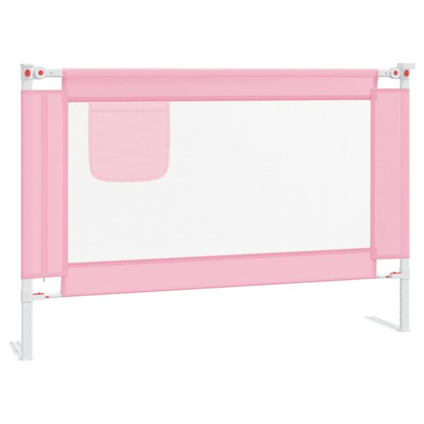 Sponda Letto Di Sicurezza Per Bambini Rosa 100x25cm In Tessuto - immagine 2