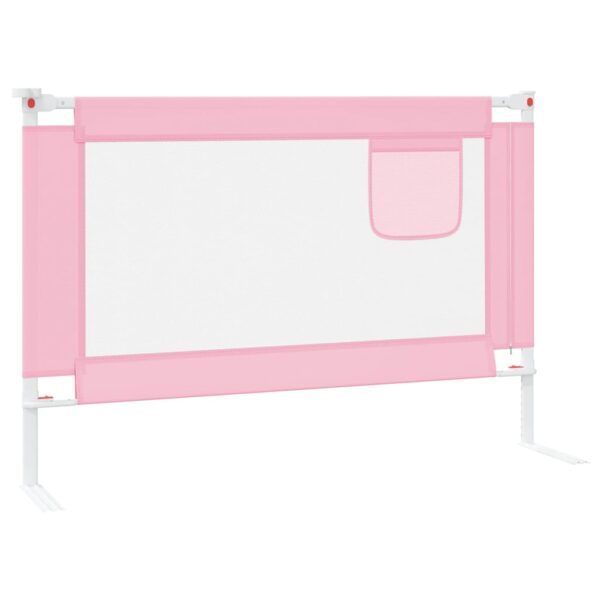 Sponda Letto Di Sicurezza Per Bambini Rosa 100x25cm In Tessuto - immagine 4