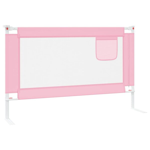 Sponda Letto Di Sicurezza Per Bambini Rosa 120x25 Cm Tessuto - immagine 4