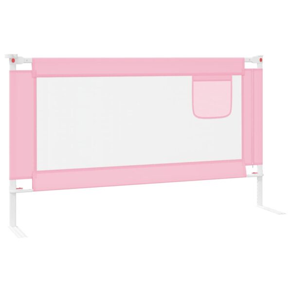 Sponda Letto Di Sicurezza Per Bambini Rosa 140x25cm In Tessuto - immagine 4