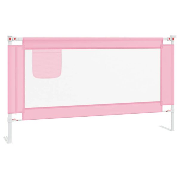 Sponda Letto Di Sicurezza Per Bambini Rosa 150x25 Cm Tessuto - immagine 2