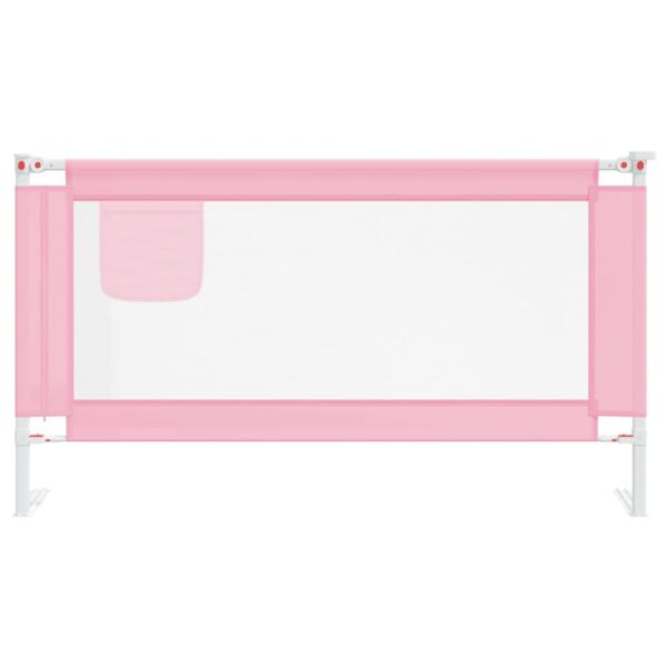 Sponda Letto Di Sicurezza Per Bambini Rosa 150x25 Cm Tessuto - immagine 3