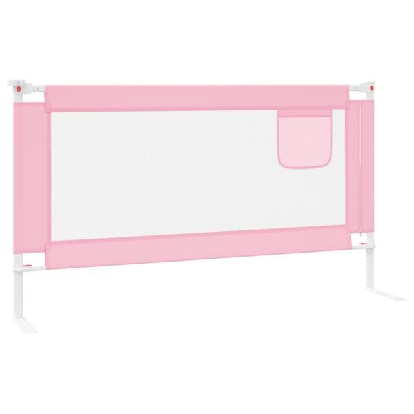 Sponda Letto Di Sicurezza Per Bambini Rosa 150x25 Cm Tessuto - immagine 4