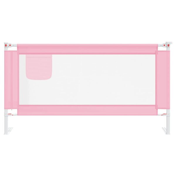 Sponda Letto Di Sicurezza Per Bambini Rosa 160x25 Cm Tessuto - immagine 3