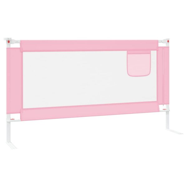 Sponda Letto Di Sicurezza Per Bambini Rosa 160x25 Cm Tessuto - immagine 4