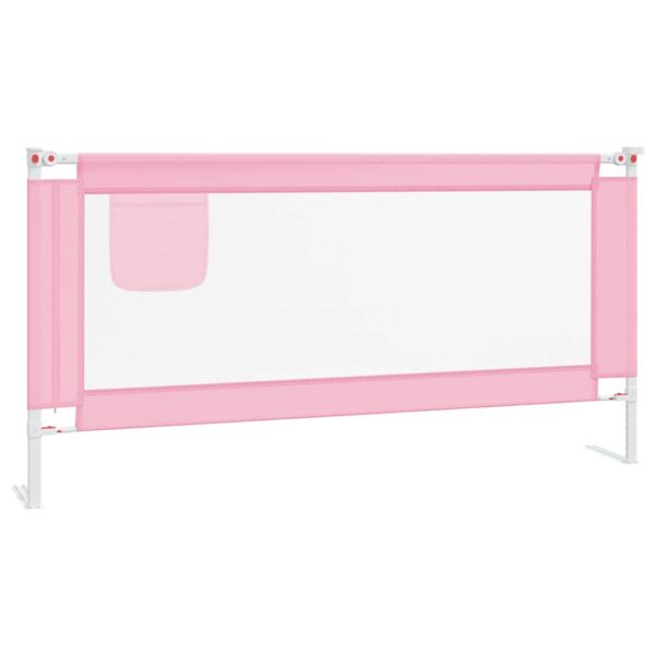 Sponda Letto Di Sicurezza Per Bambini Rosa 180x25 Cm Tessuto - immagine 2