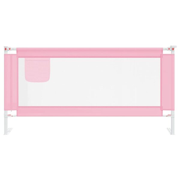 Sponda Letto Di Sicurezza Per Bambini Rosa 180x25 Cm Tessuto - immagine 3