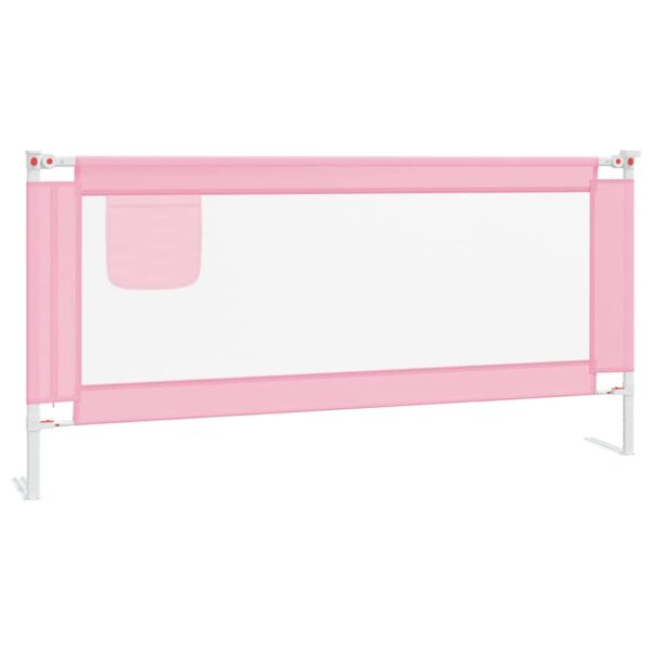 Sponda Letto Di Sicurezza Per Bambini Rosa 190x25 Cm Tessuto - immagine 2