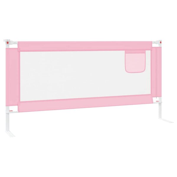 Sponda Letto Di Sicurezza Per Bambini Rosa 190x25 Cm Tessuto - immagine 4