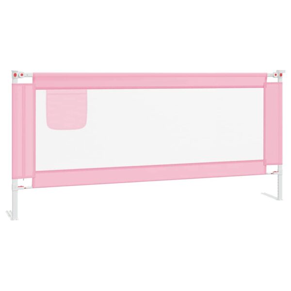 Sponda Letto Di Sicurezza Per Bambini Rosa 200x25 Cm Tessuto - immagine 2