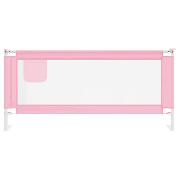 Sponda Letto Di Sicurezza Per Bambini Rosa 200x25 Cm Tessuto - immagine 3