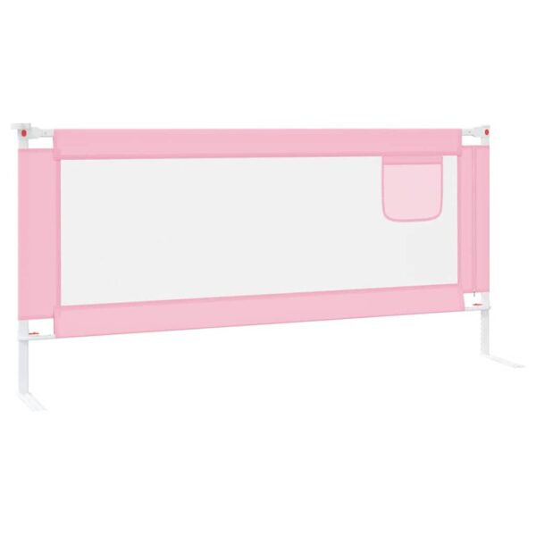 Sponda Letto Di Sicurezza Per Bambini Rosa 200x25 Cm Tessuto - immagine 4