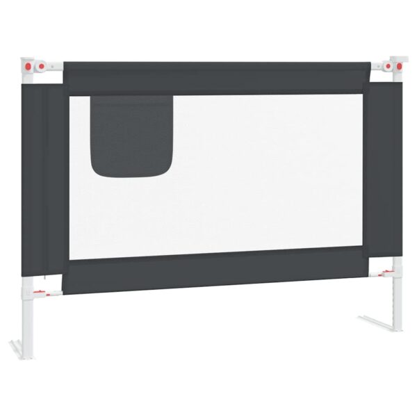 Sponda Letto Sicurezza Bambini Grigio Scuro 90x25 Cm Tessuto - immagine 2