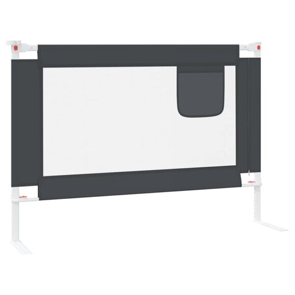 Sponda Letto Sicurezza Bambini Grigio Scuro 90x25 Cm Tessuto - immagine 3