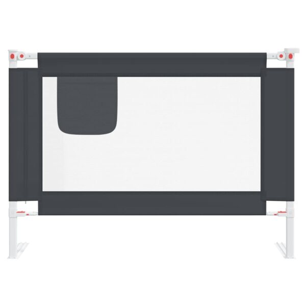 Sponda Letto Sicurezza Bambini Grigio Scuro 90x25 Cm Tessuto - immagine 4