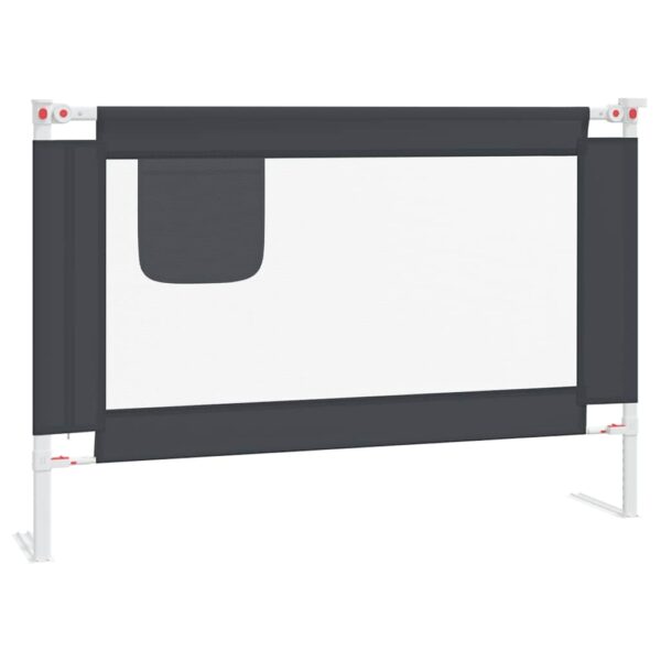 Sponda Letto Sicurezza Bambini Grigio Scuro 100x25 Cm Tessuto - immagine 2