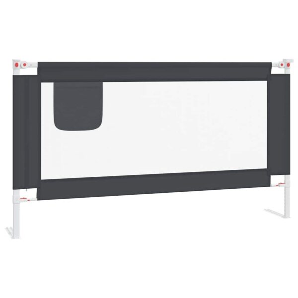 Sponda Letto Sicurezza Bambini Grigio Scuro 150x25 Cm Tessuto - immagine 2