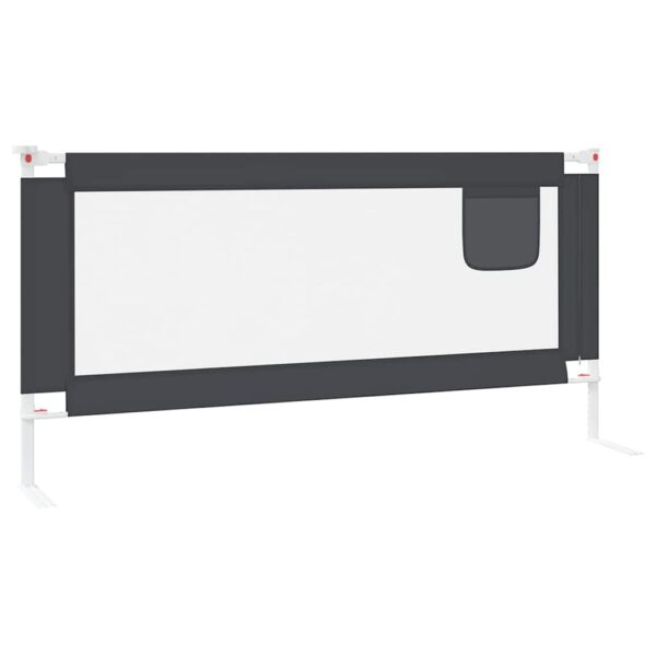 Sponda Letto Sicurezza Bambini Grigio Scuro 190x25 Cm Tessuto - immagine 3