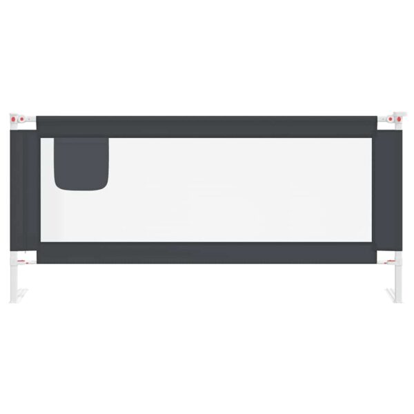 Sponda Letto Sicurezza Bambini Grigio Scuro 200x25 Cm Tessuto - immagine 3