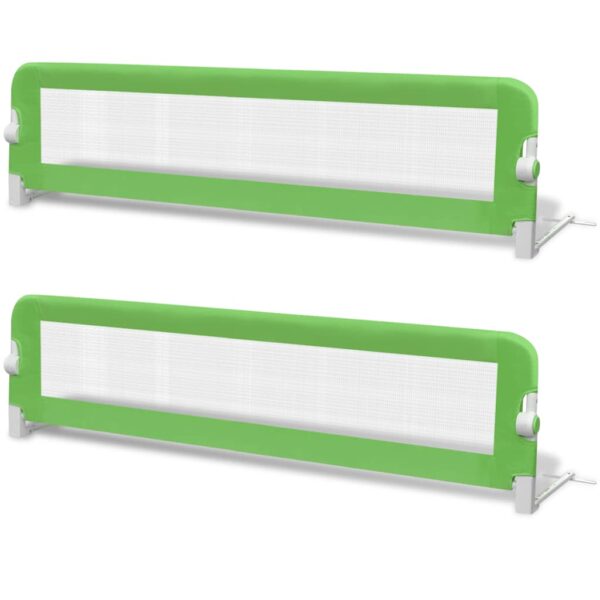 Sponde Letto Per La Sicurezza Dei Bambini 2 Pz Verde 150x42 cm - immagine 2