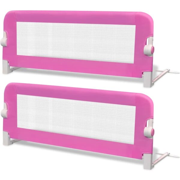 Sponde Letto Per La Sicurezza Dei Bambini 2 Pz Rosa 102x42 cm - immagine 2