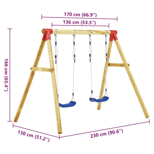 Set Altalena Da Giardino 230x130x166 Cm In Legno Di Pino - immagine 6