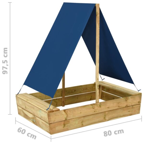 Sabbiera Con Tetto 80x60x97,5 Cm Legno Di Pino Impregnato - immagine 6