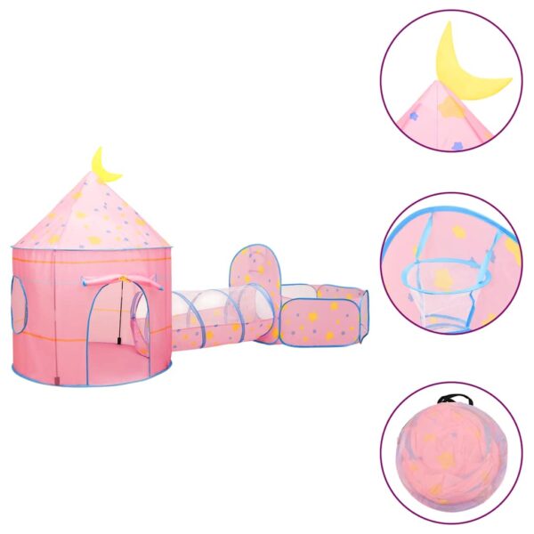 Tenda Da Gioco Per Bambini Rosa Con 250 Palline 301x120x128 cm - immagine 3