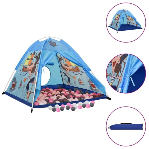 Tenda Da Gioco Per Bambini Blu Con 250 Palline 120x120x90 cm