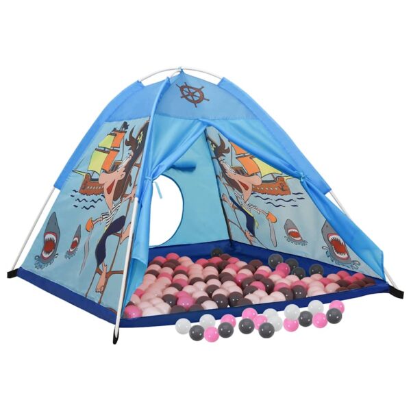 Tenda Da Gioco Per Bambini Blu Con 250 Palline 120x120x90 cm - immagine 2