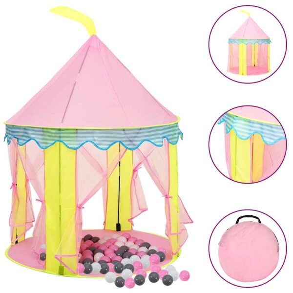 Tenda Da Gioco Per Bambini Rosa Con 250 Palline 100x100x127 cm