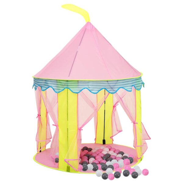 Tenda Da Gioco Per Bambini Rosa Con 250 Palline 100x100x127 cm - immagine 2