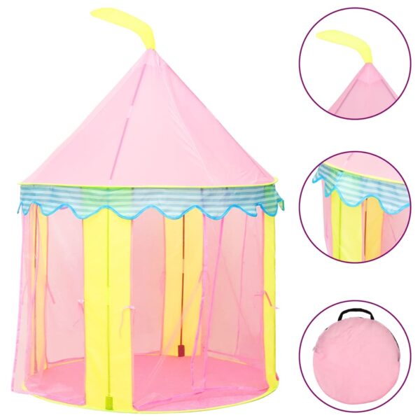 Tenda Da Gioco Per Bambini Rosa Con 250 Palline 100x100x127 cm - immagine 3