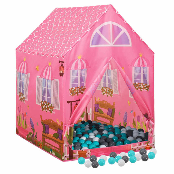 Tenda Da Gioco Per Bambini Rosa Con 250 Palline 69x94x104 cm - immagine 2