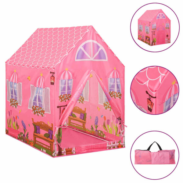 Tenda Da Gioco Per Bambini Rosa Con 250 Palline 69x94x104 cm - immagine 3