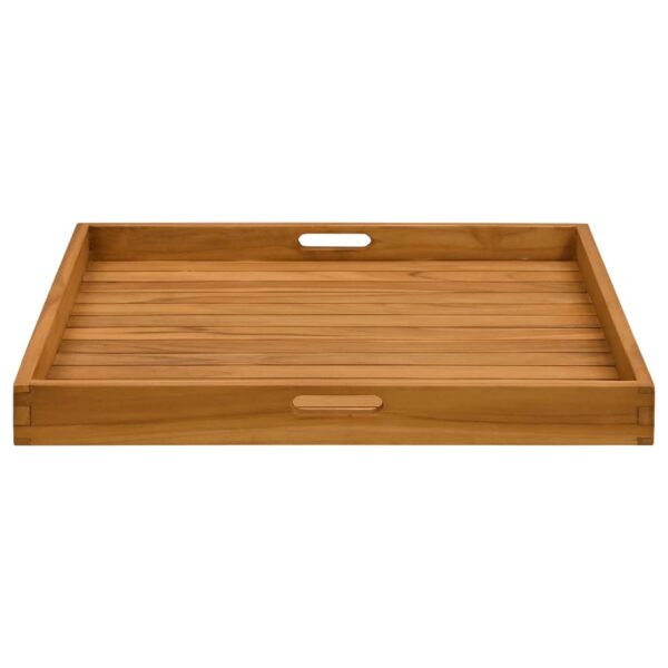 Vassoio Da Portata 70x70 Cm In Legno Massello Di Teak - immagine 4