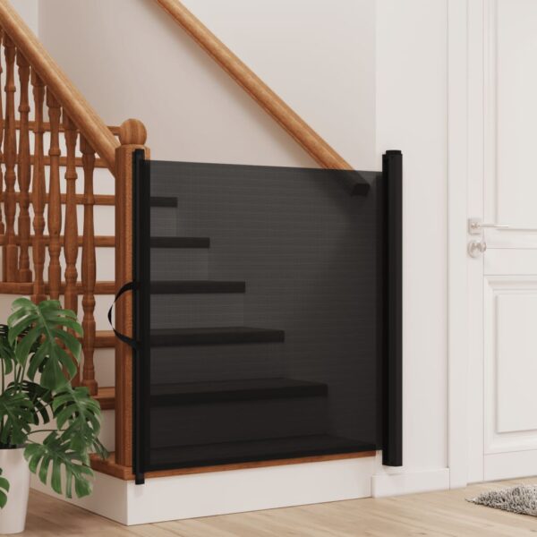 Cancelletto Retrattile Per Animali Domestici Nero 102,5x125 cm - immagine 3