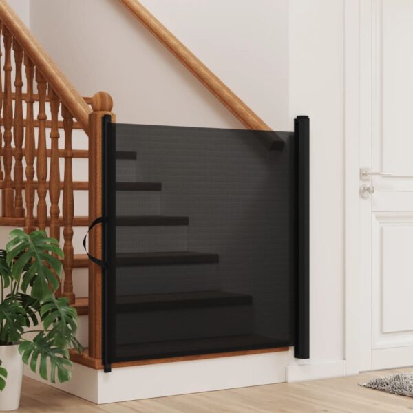 Cancelletto Retrattile Per Animali Domestici Nero 117,5x125 cm - immagine 3