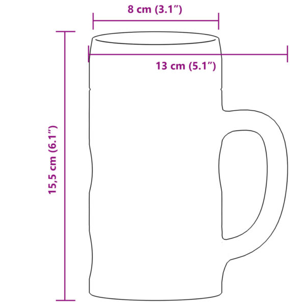 Bicchieri Da Pinta In Vetro 6 Pz 500 ml - immagine 6