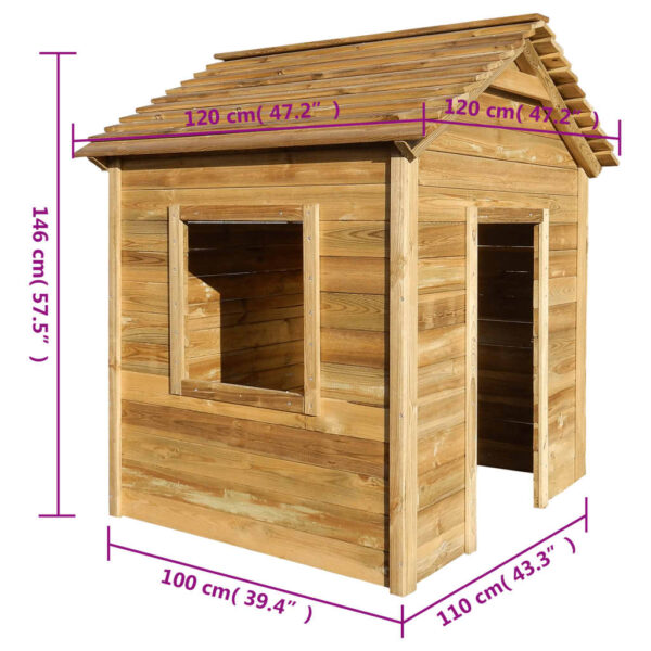 Casetta Da Giardino Per Bambini 120x120x146 Cm In Legno Di Pino - immagine 6