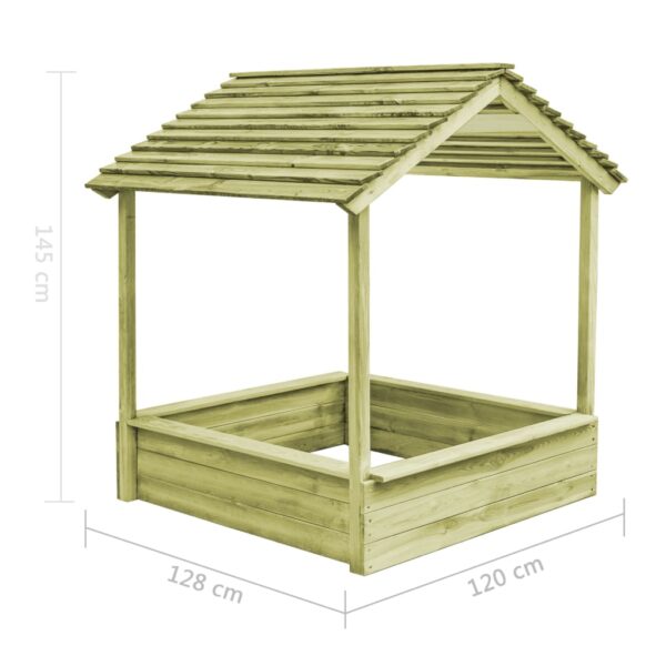 Casetta Da Giardino Con Sabbiera 128x120x145cm In Legno Di Pino - immagine 5