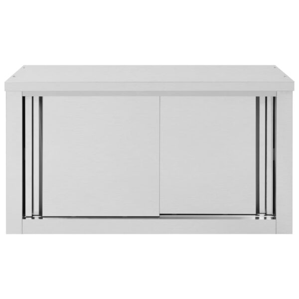 Armadio Da Cucina Con Ante Scorrevoli 90x40x50cm Acciaio Inox - immagine 5