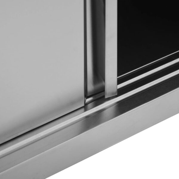 Armadio Da Cucina Con Ante Scorrevoli 90x40x50cm Acciaio Inox - immagine 6